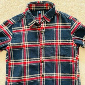 UNIQLO FLANNEL CHECKED LONG SLEEVE SHIRT BOYS SIZE 5 - 6 YEARS